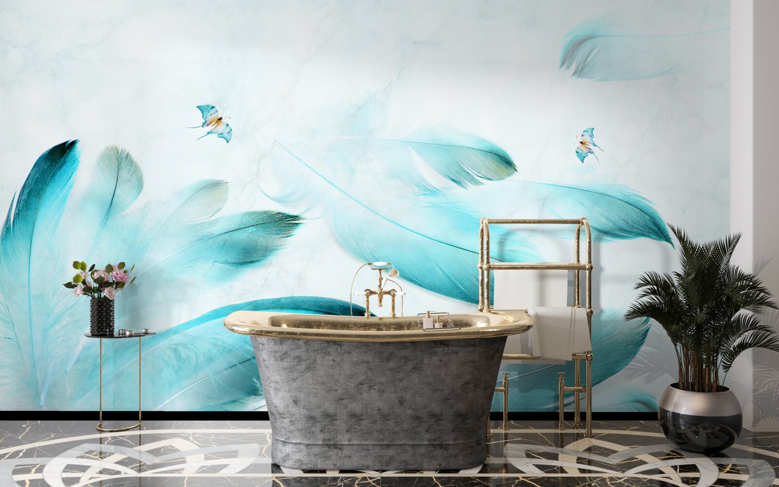 Fototapeta svetlomodré perie