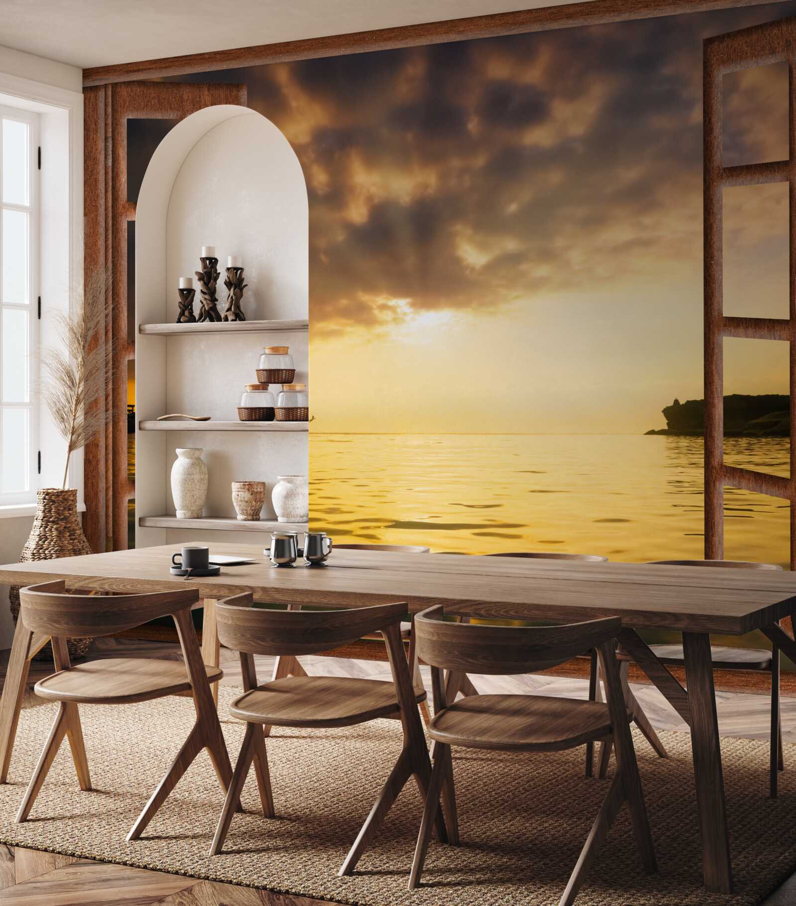 Fototapeta nádherná krajina za oknom