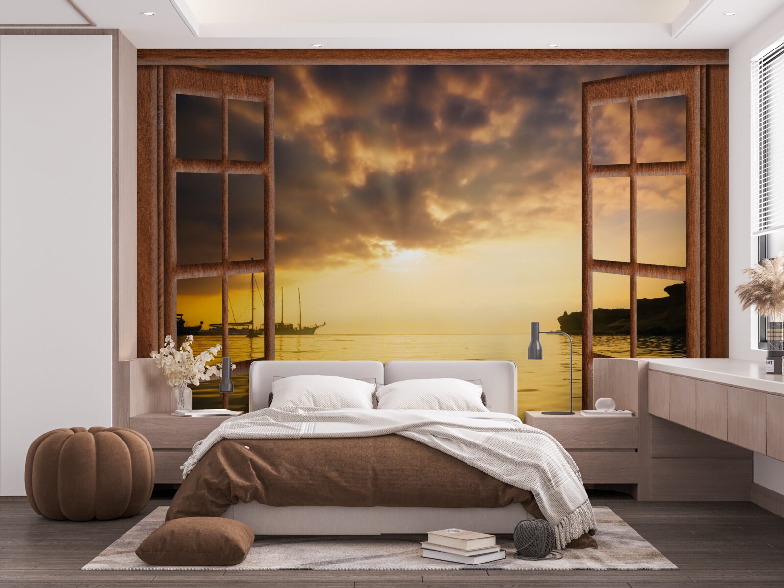 Fototapeta nádherná krajina za oknom