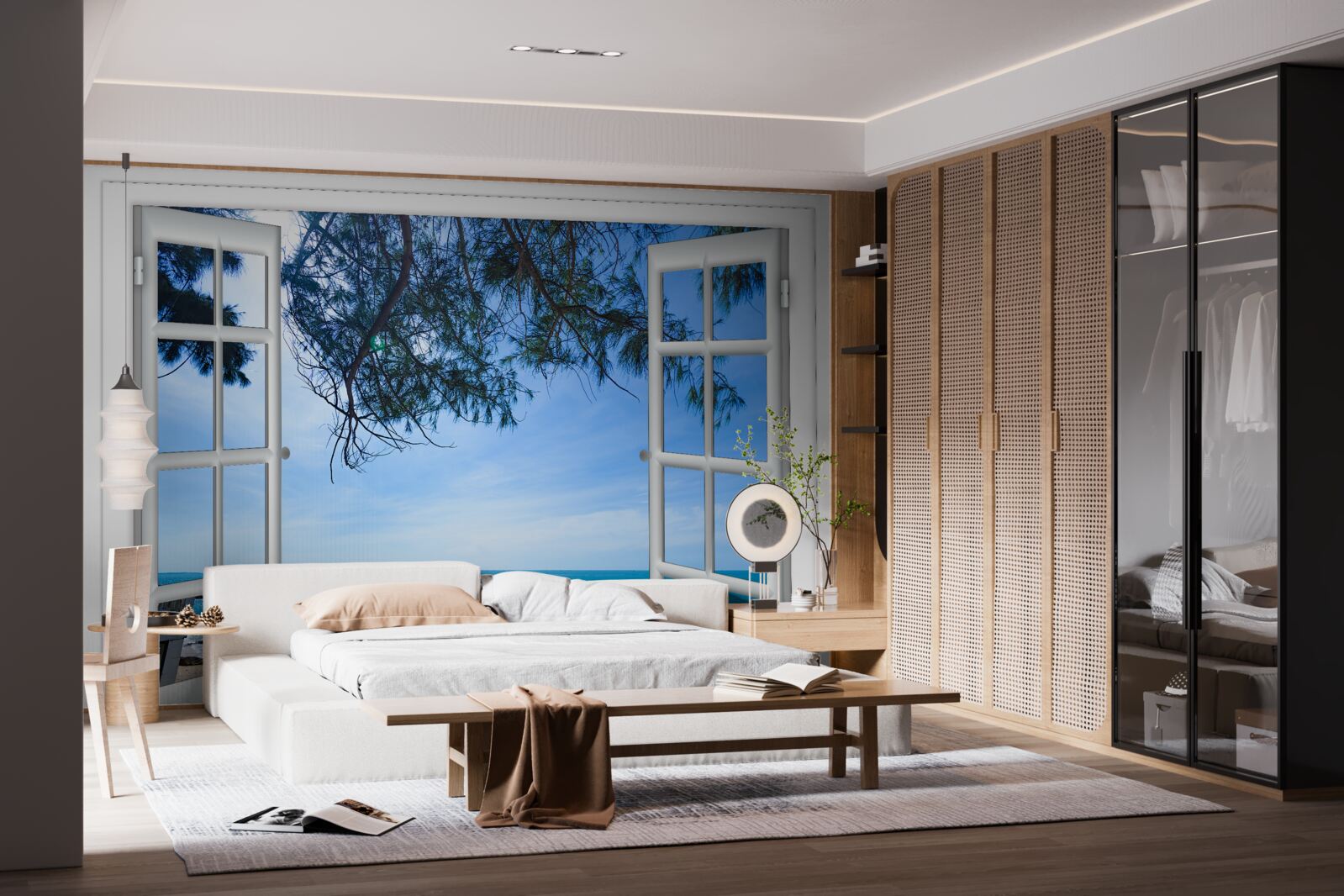 Fototapeta okno, z ktorého môžete vidieť modré more