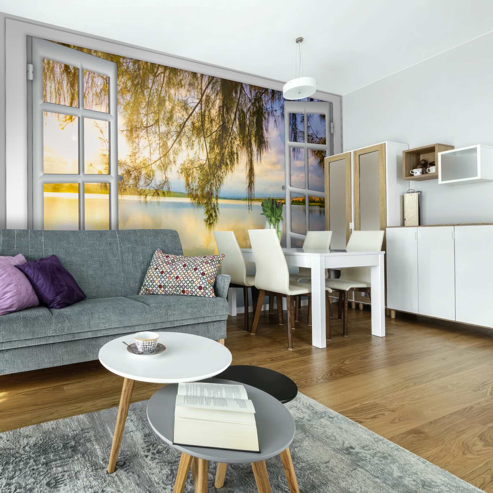 Fototapeta pohľad na vodu z okna