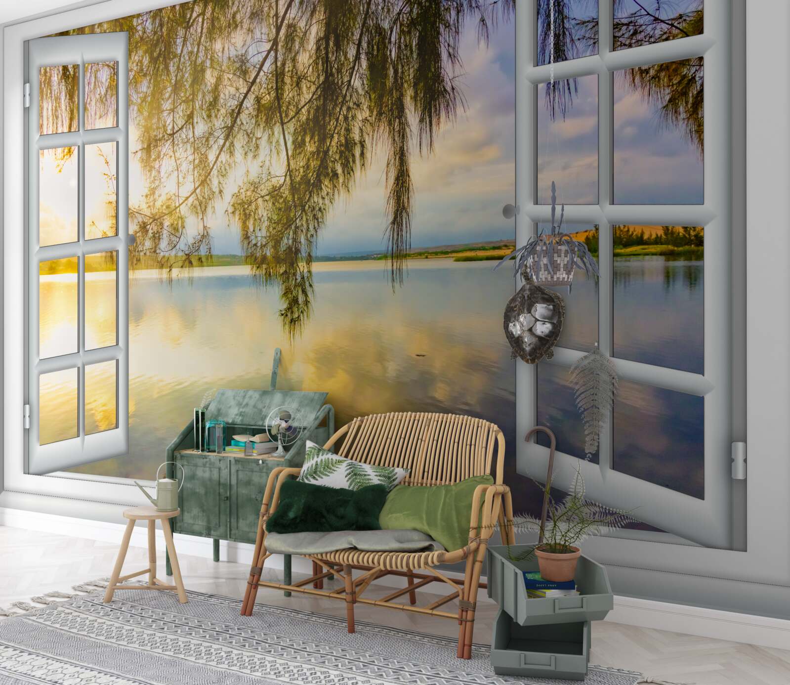 Fototapeta pohľad na vodu z okna