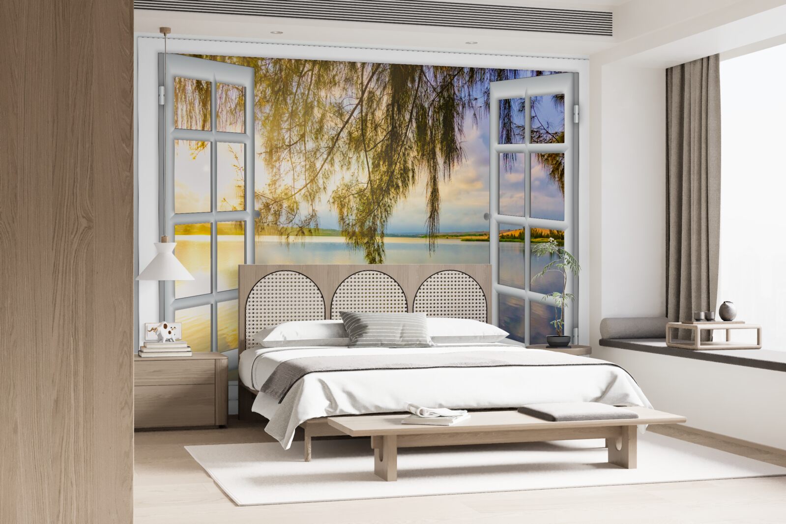 Fototapeta pohľad na vodu z okna