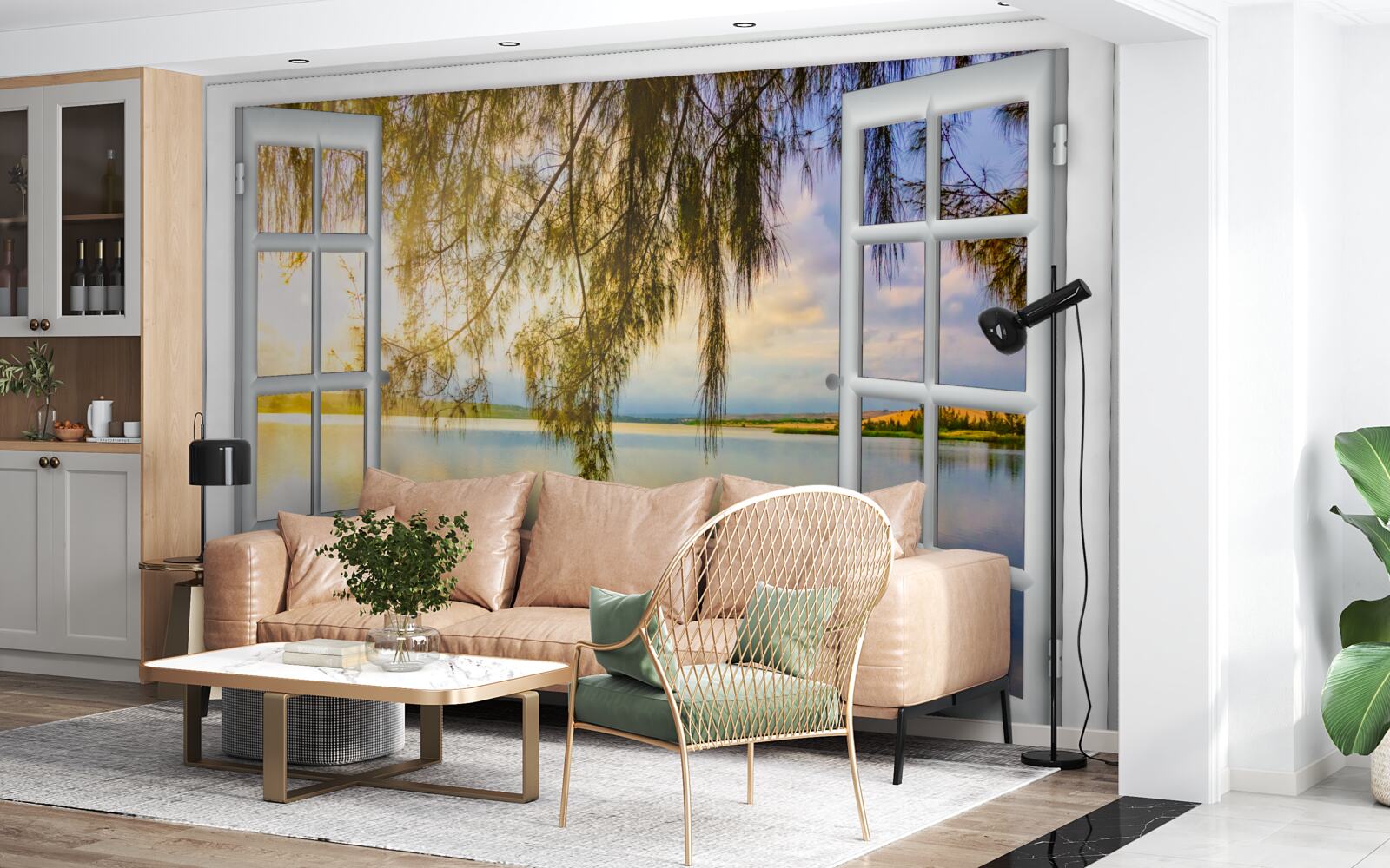 Fototapeta pohľad na vodu z okna