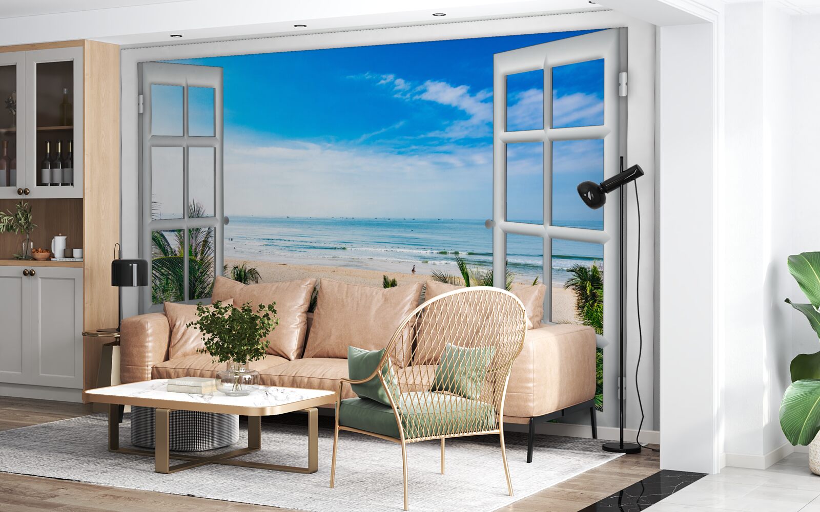 Fototapeta otvorené okná s krásnym výhľadom