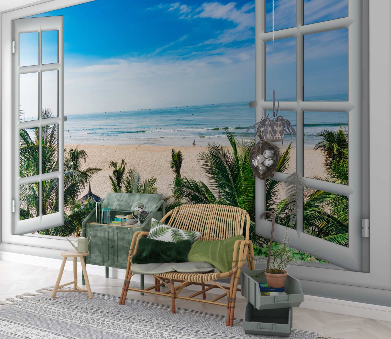 Fototapeta otvorené okná s krásnym výhľadom