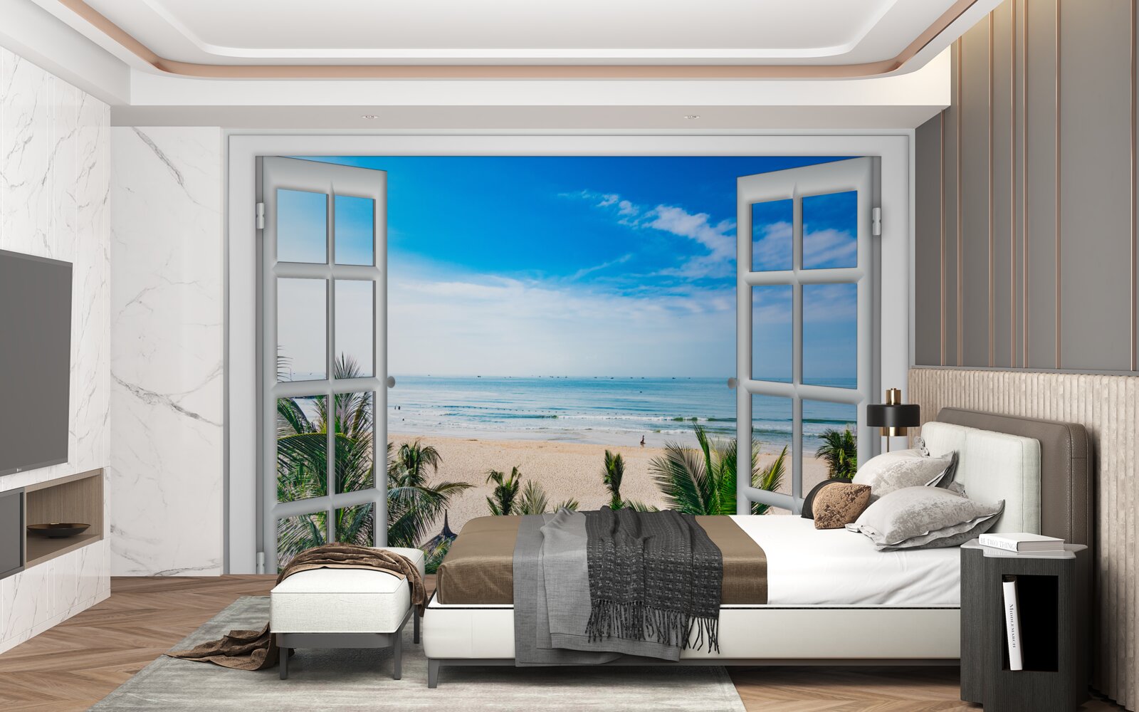 Fototapeta otvorené okná s krásnym výhľadom