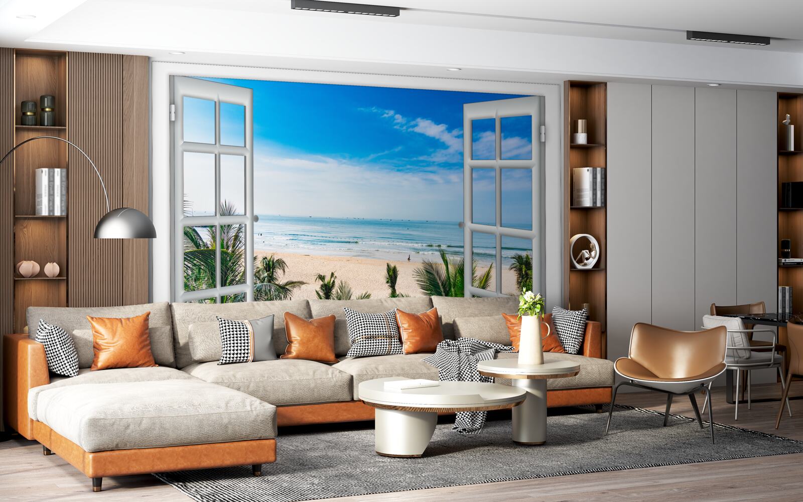 Fototapeta otvorené okná s krásnym výhľadom