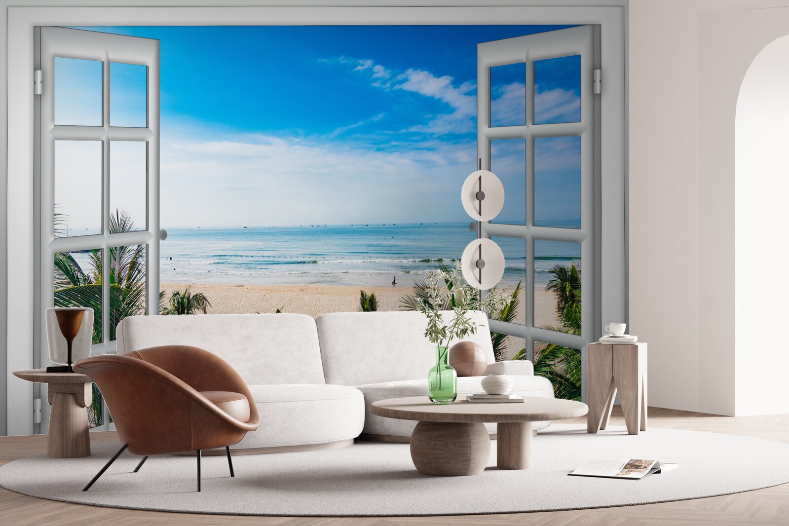 Fototapeta otvorené okná s krásnym výhľadom