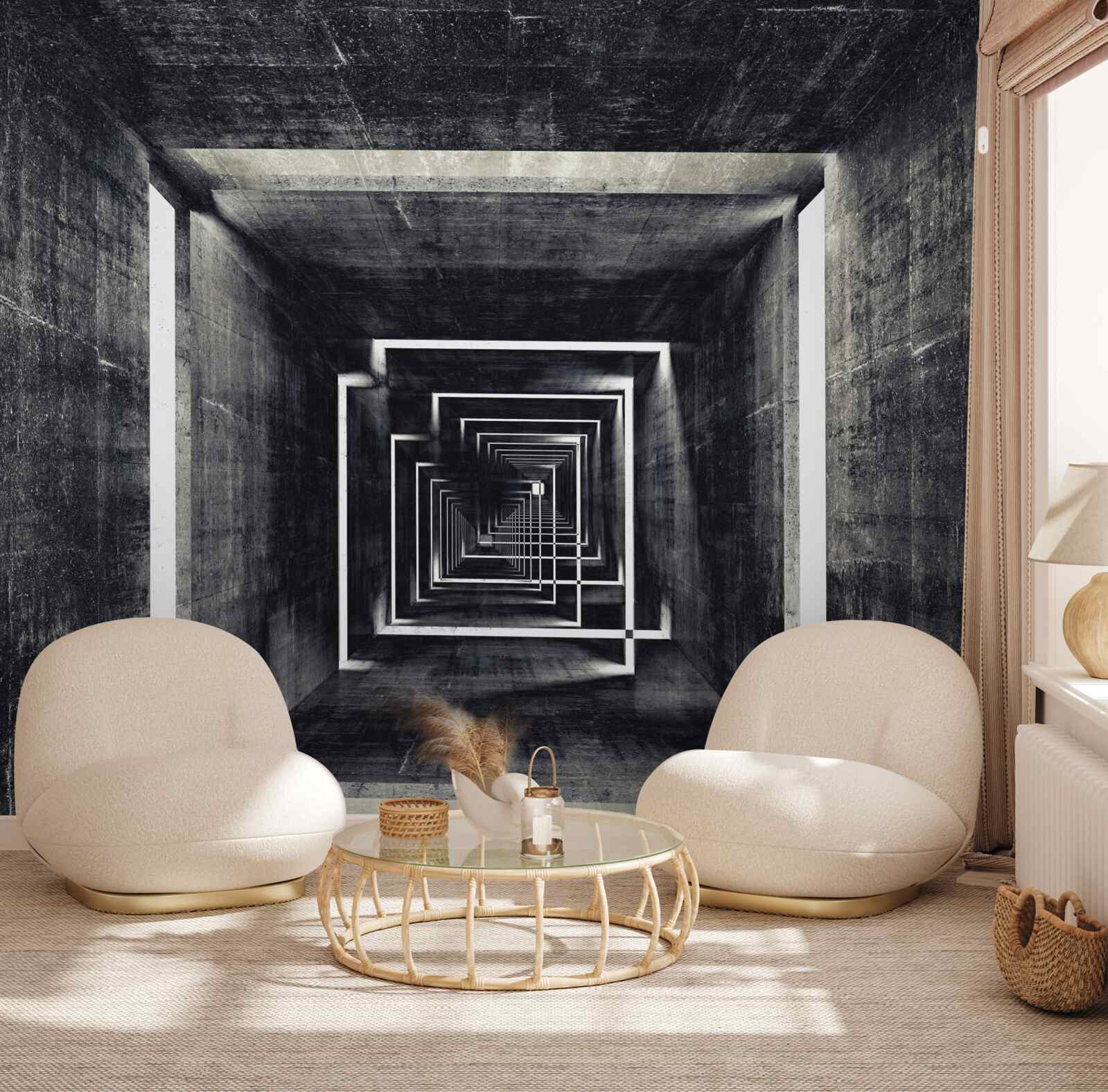 Fototapeta priestranný tunel osvetlený svetlom