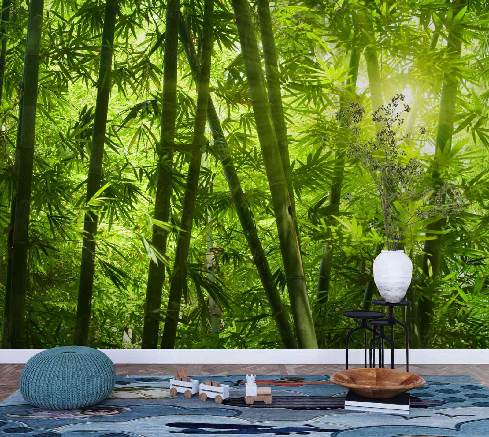 Fototapeta slnko sa snaží preniknúť do hustého lesa