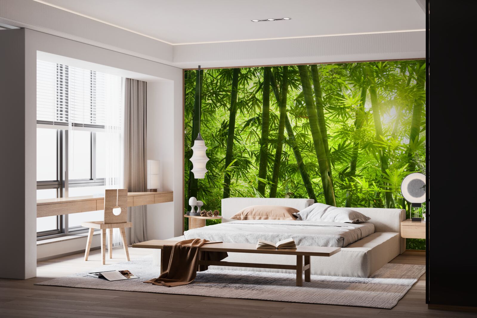 Fototapeta slnko sa snaží preniknúť do hustého lesa