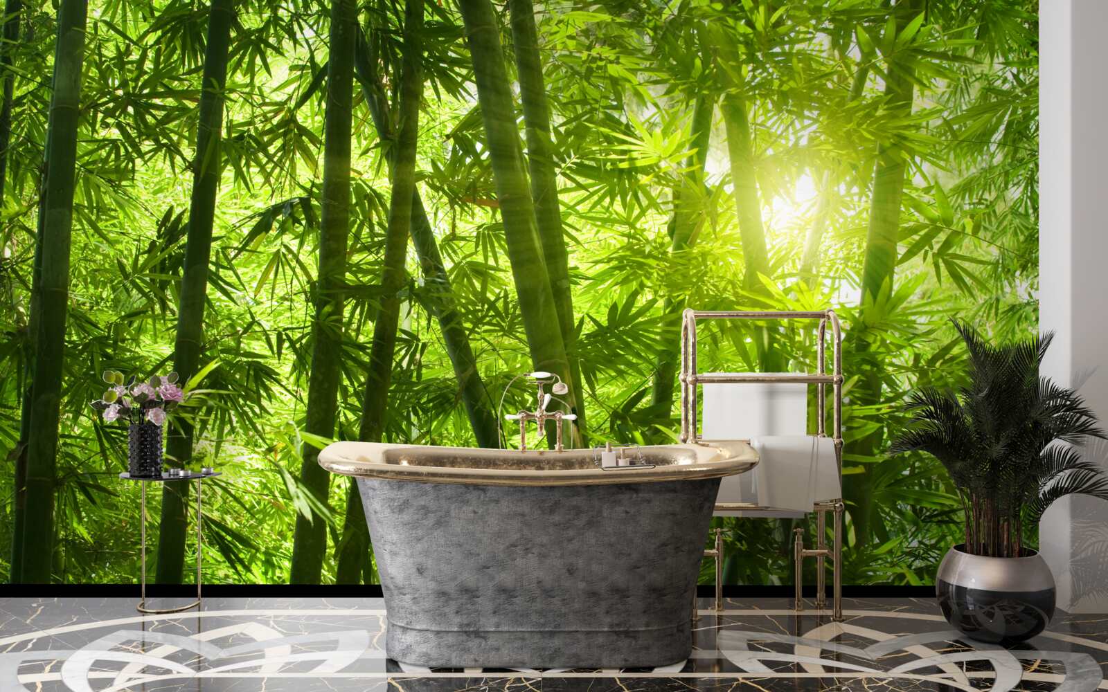 Fototapeta slnko sa snaží preniknúť do hustého lesa