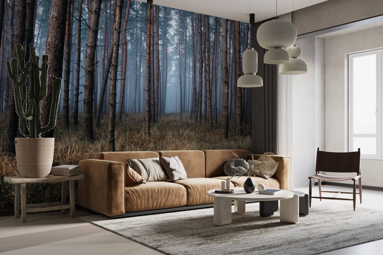 Fototapeta tmavý borovicový les