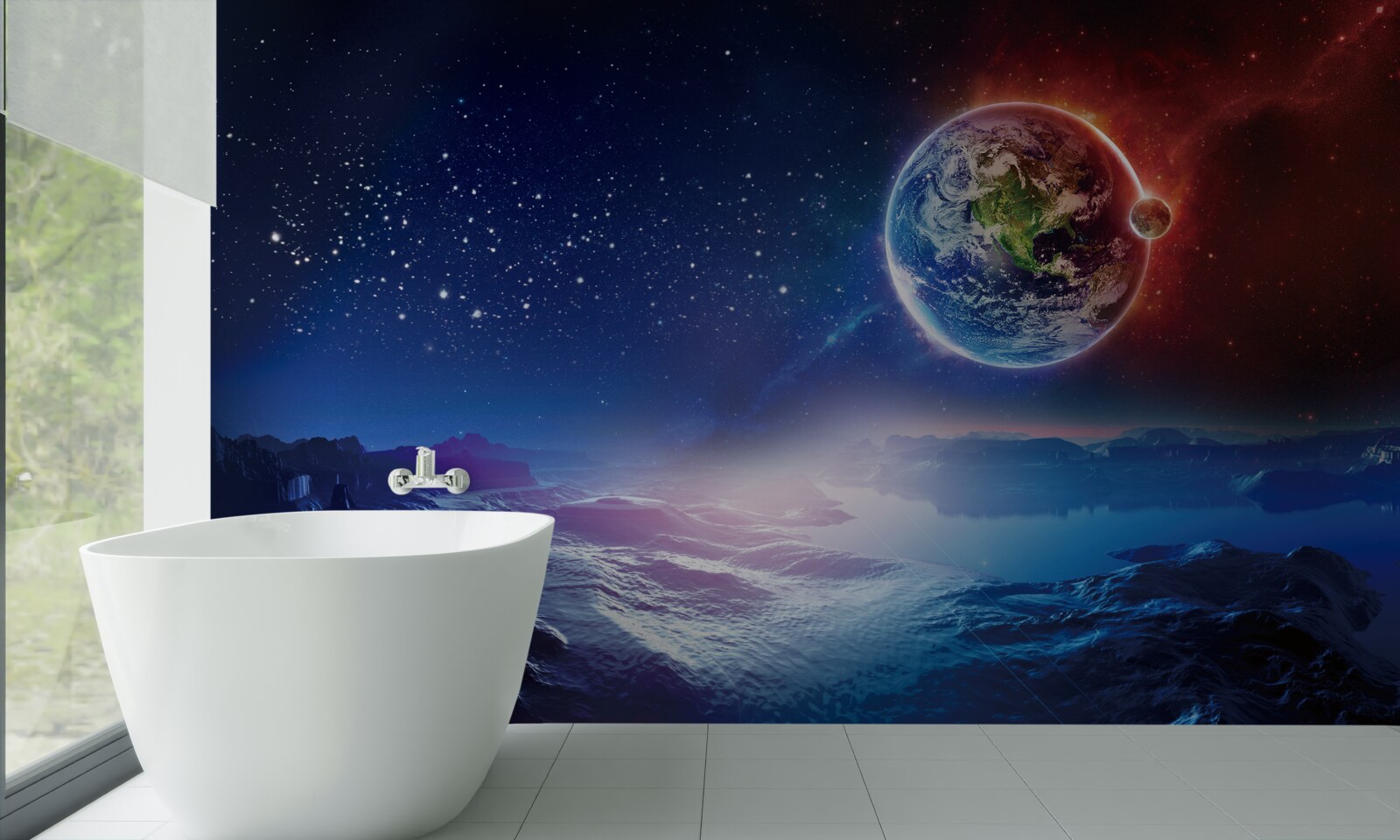 Fototapeta pohľad na Zem z inej planéty