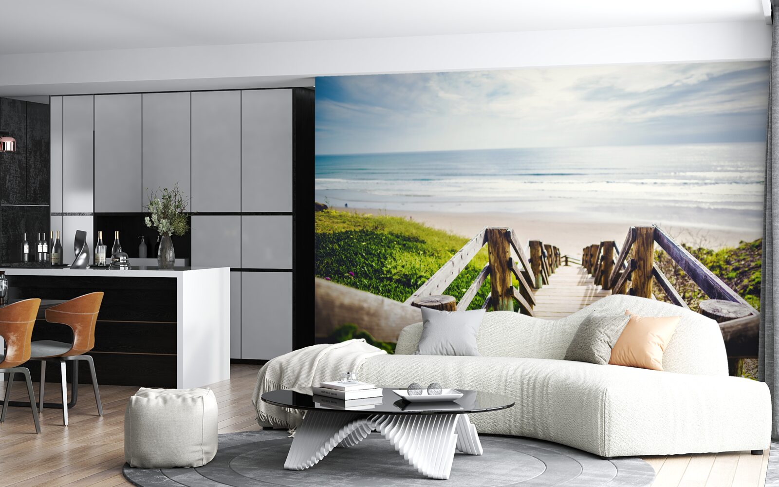 Fototapeta schody vedúce dolu k vode