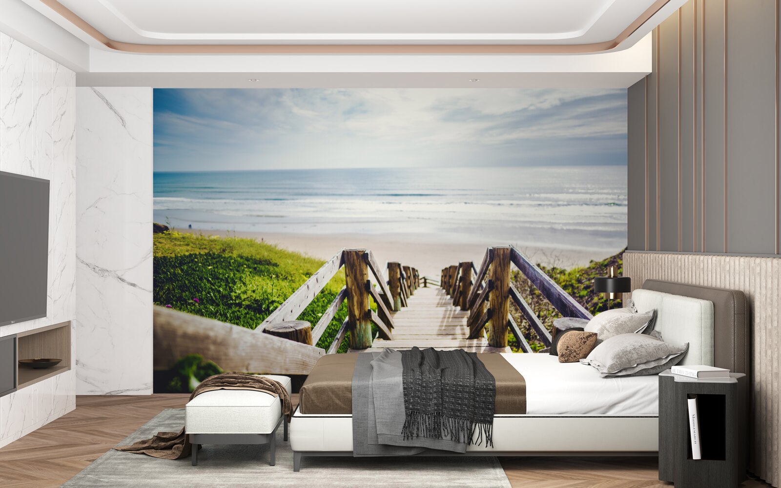 Fototapeta schody vedúce dolu k vode