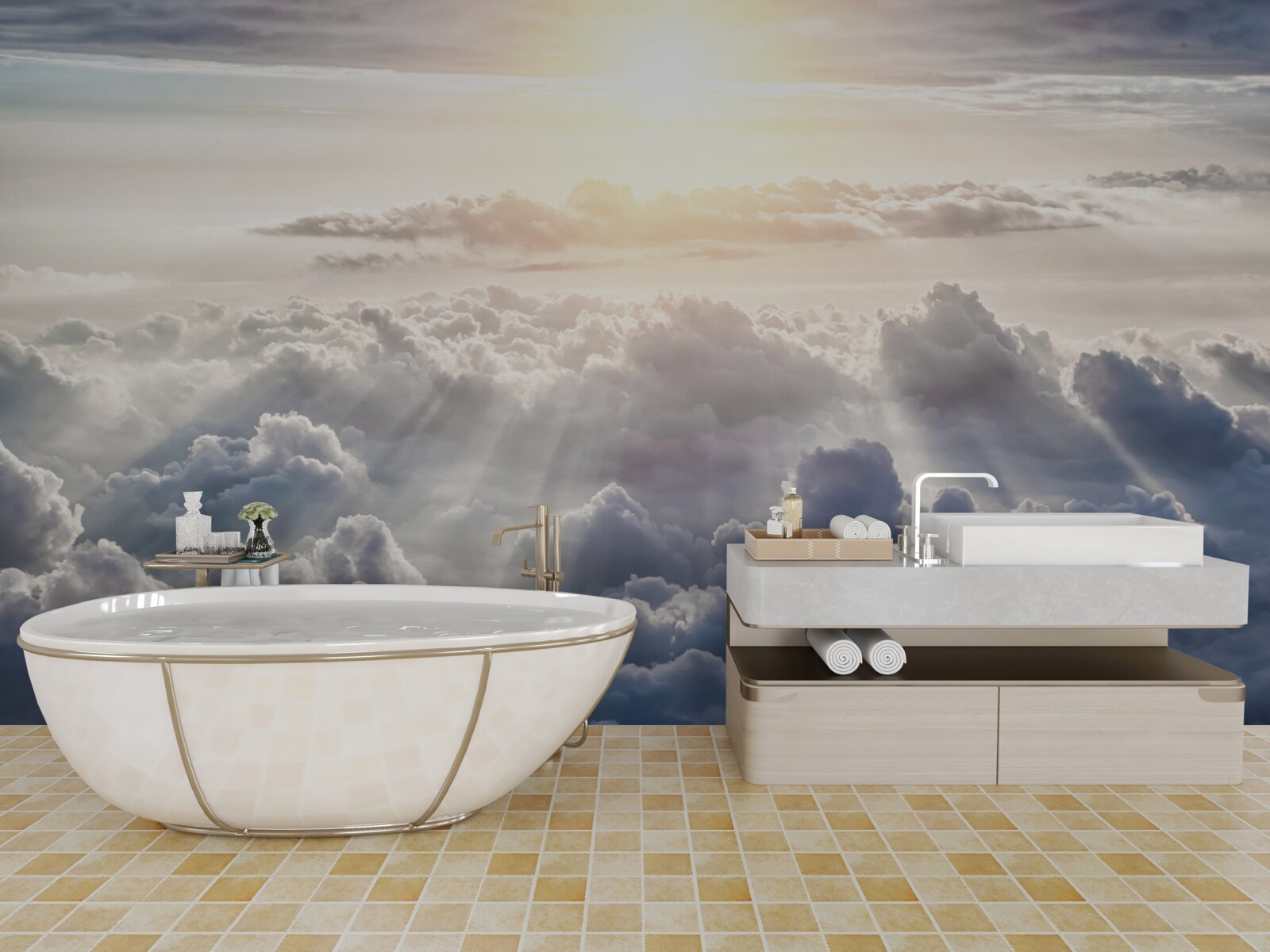 Fototapeta Svetlo bolo vysoko nad bujnými mrakmi