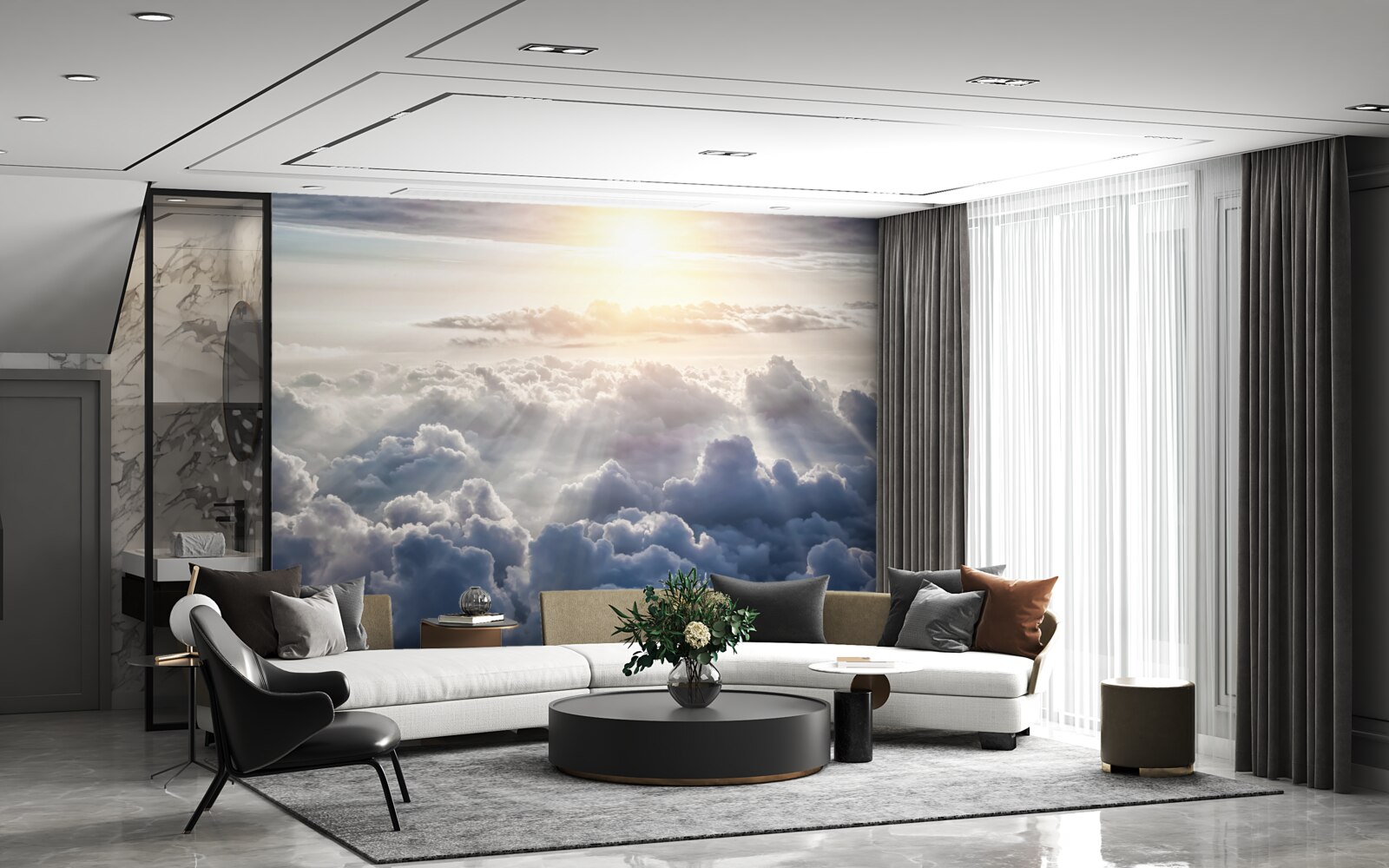 Fototapeta Svetlo bolo vysoko nad bujnými mrakmi