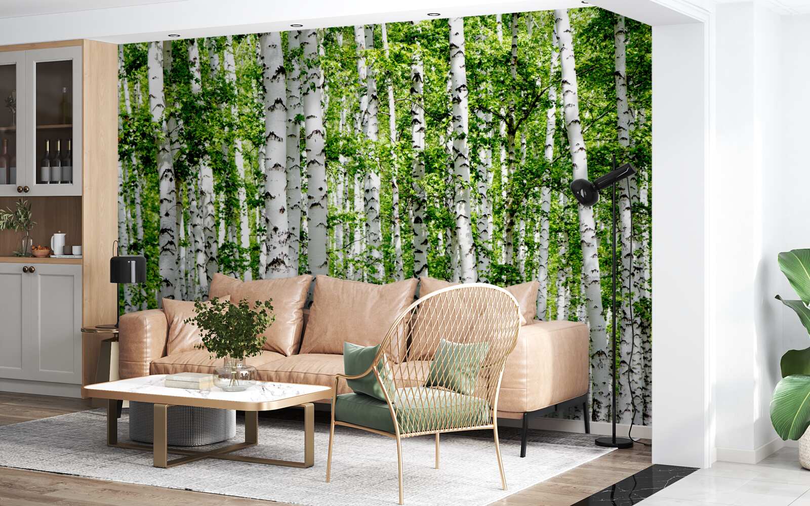 Fototapeta pôvabné brezy so zelenými listami