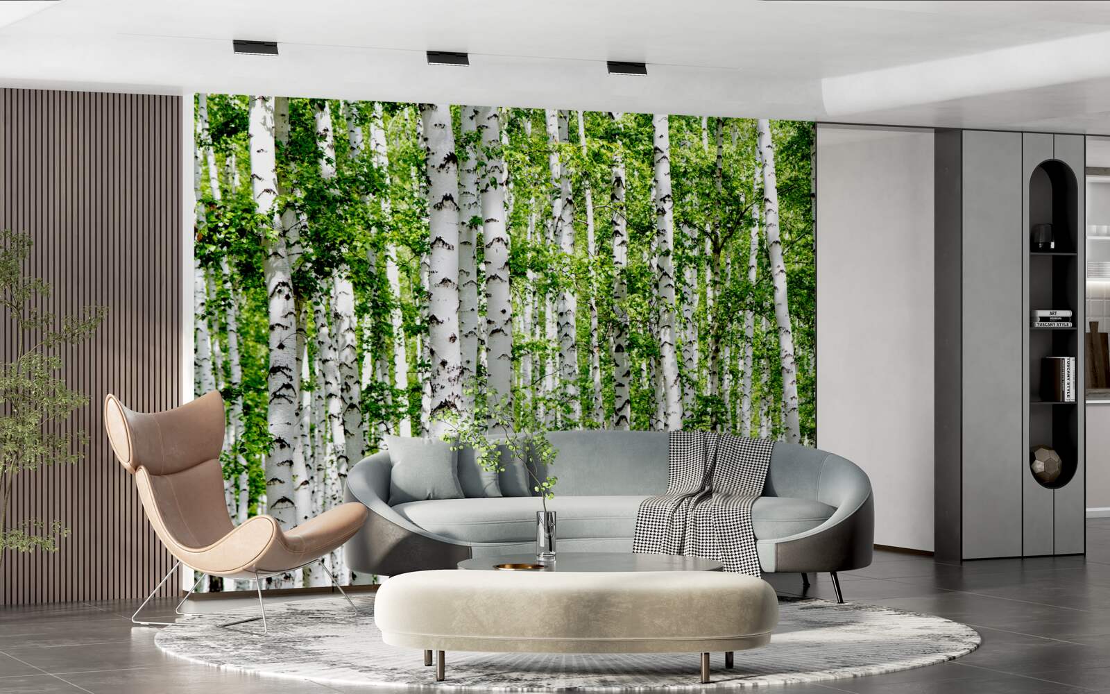 Fototapeta pôvabné brezy so zelenými listami