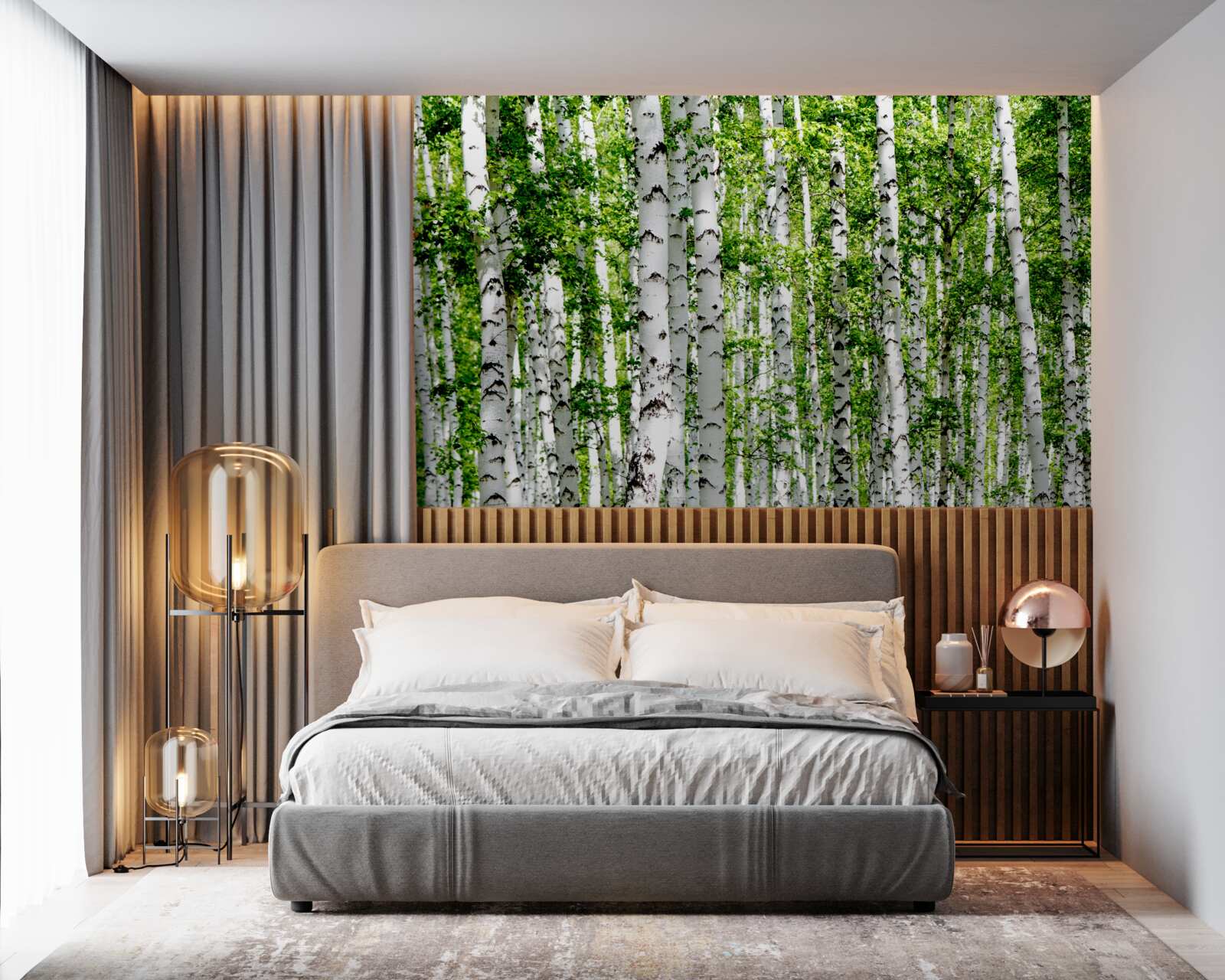 Fototapeta pôvabné brezy so zelenými listami