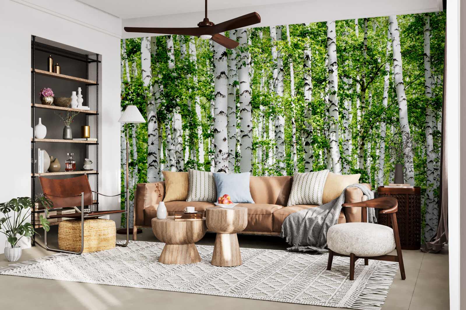 Fototapeta pôvabné brezy so zelenými listami