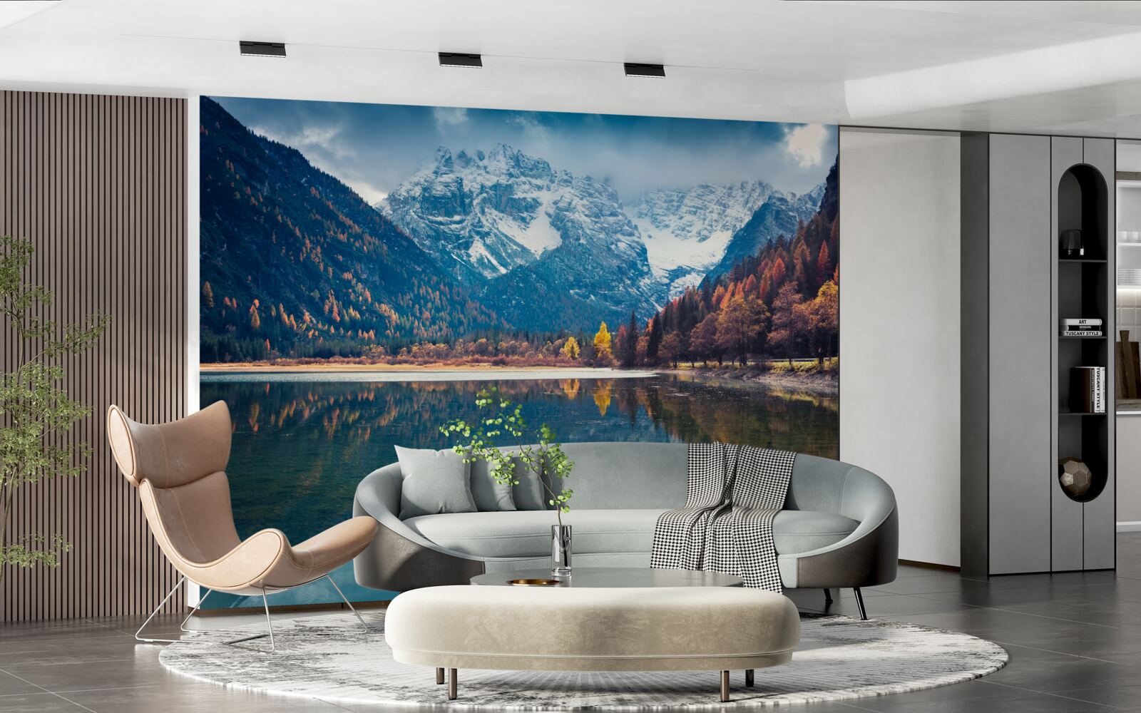 Fototapeta majestátne štíty a tečúca rieka