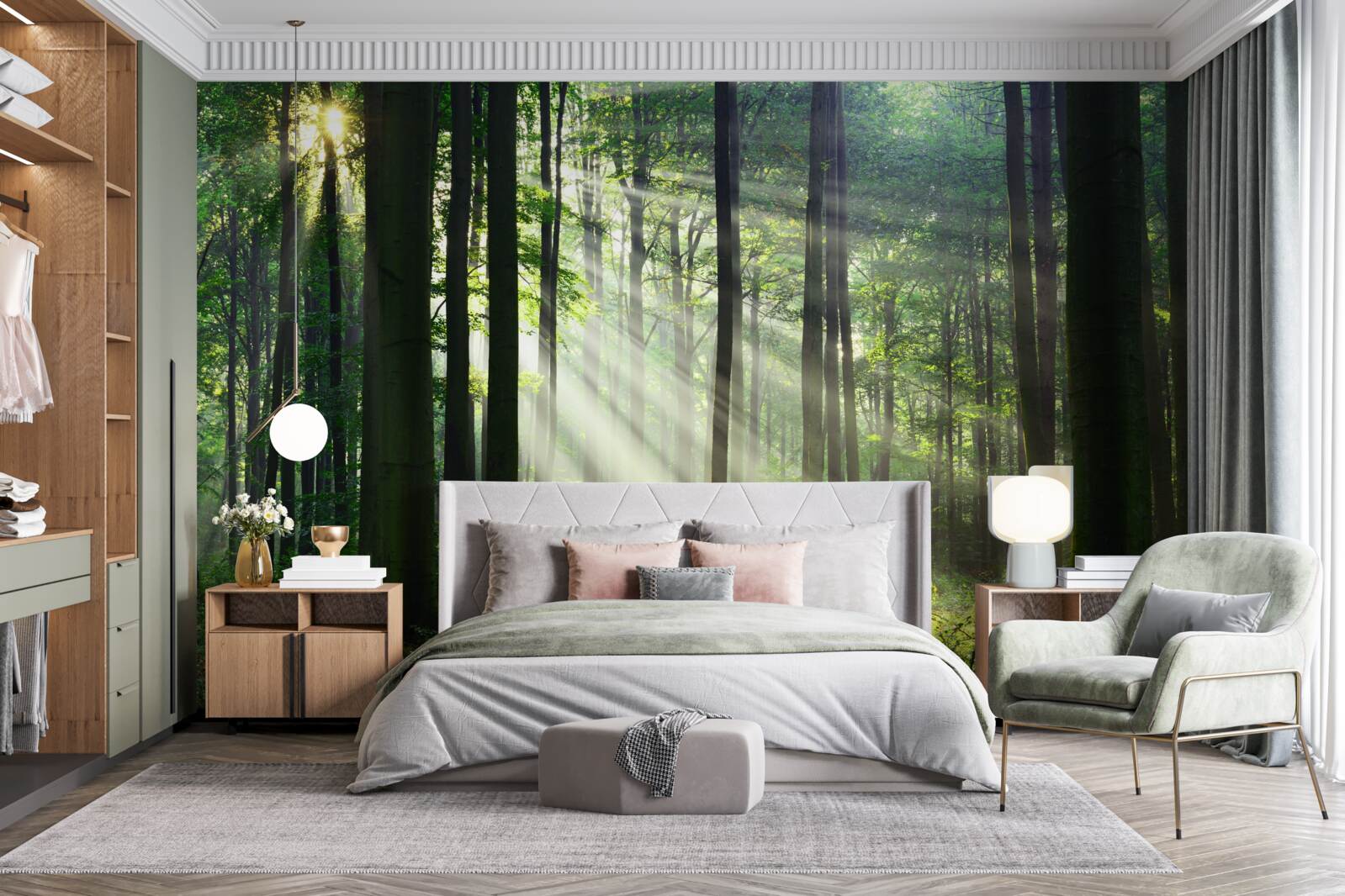 Fototapeta ranný les