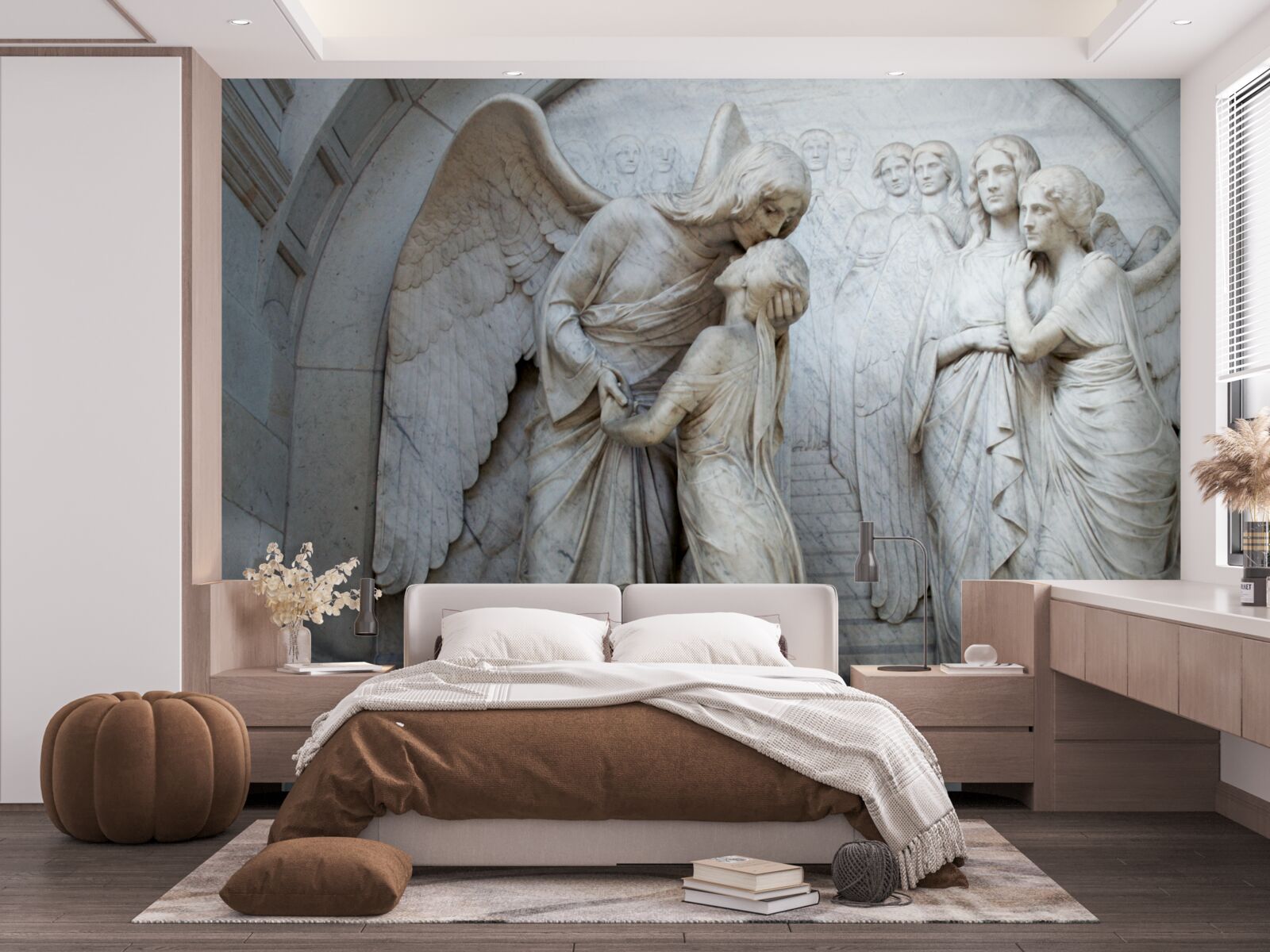 Fototapeta kompozícia sôch zobrazujúcich anjelov
