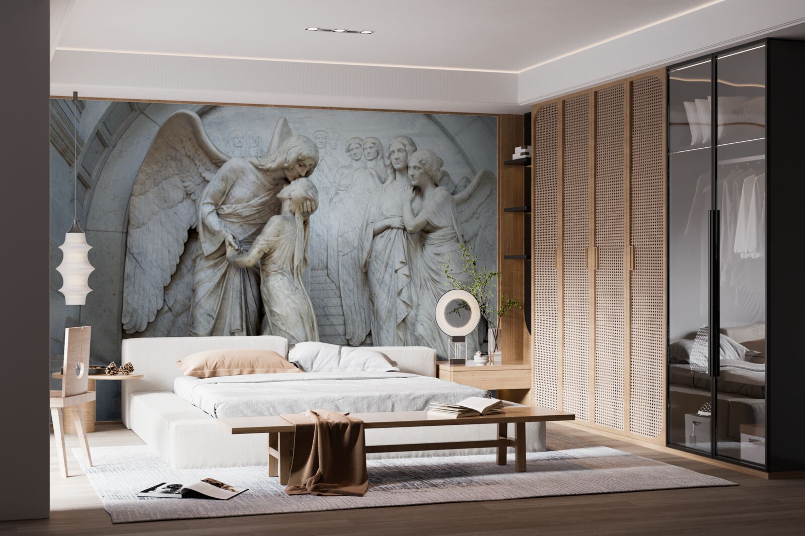 Fototapeta kompozícia sôch zobrazujúcich anjelov