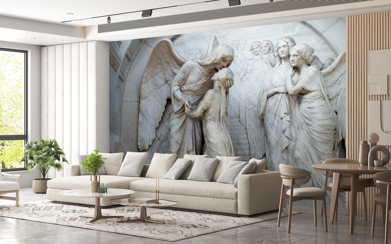 Fototapeta kompozícia sôch zobrazujúcich anjelov