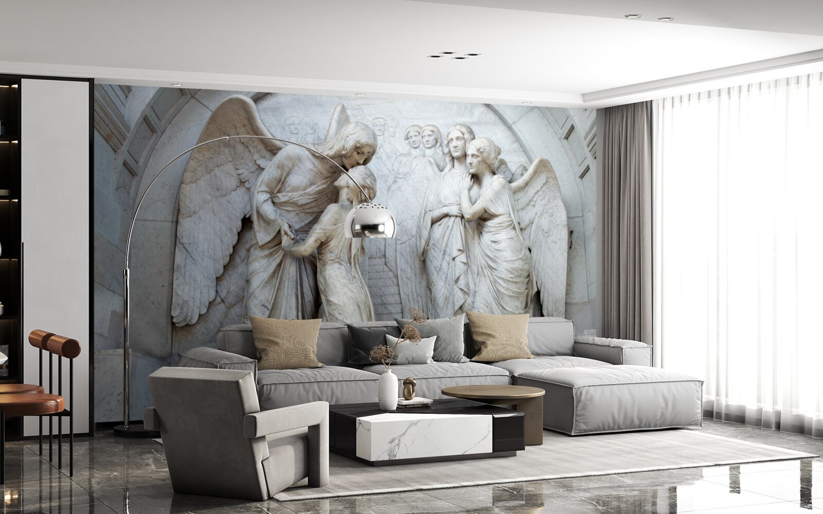 Fototapeta kompozícia sôch zobrazujúcich anjelov