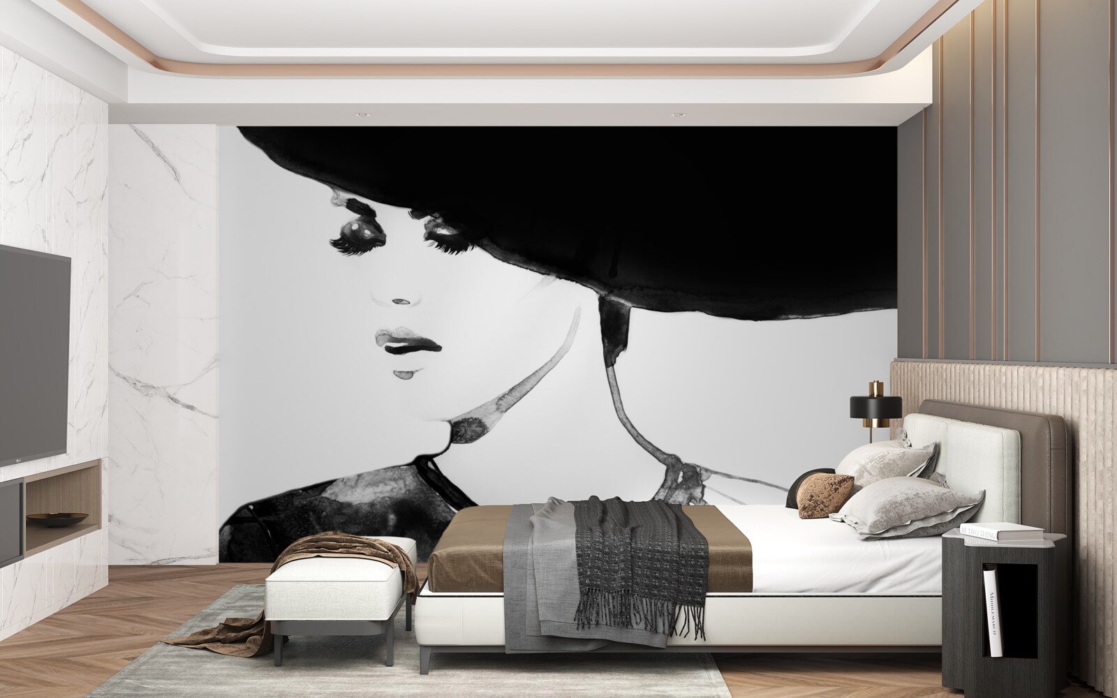 Fototapeta dievča s klobúkom zobrazené na fotografii