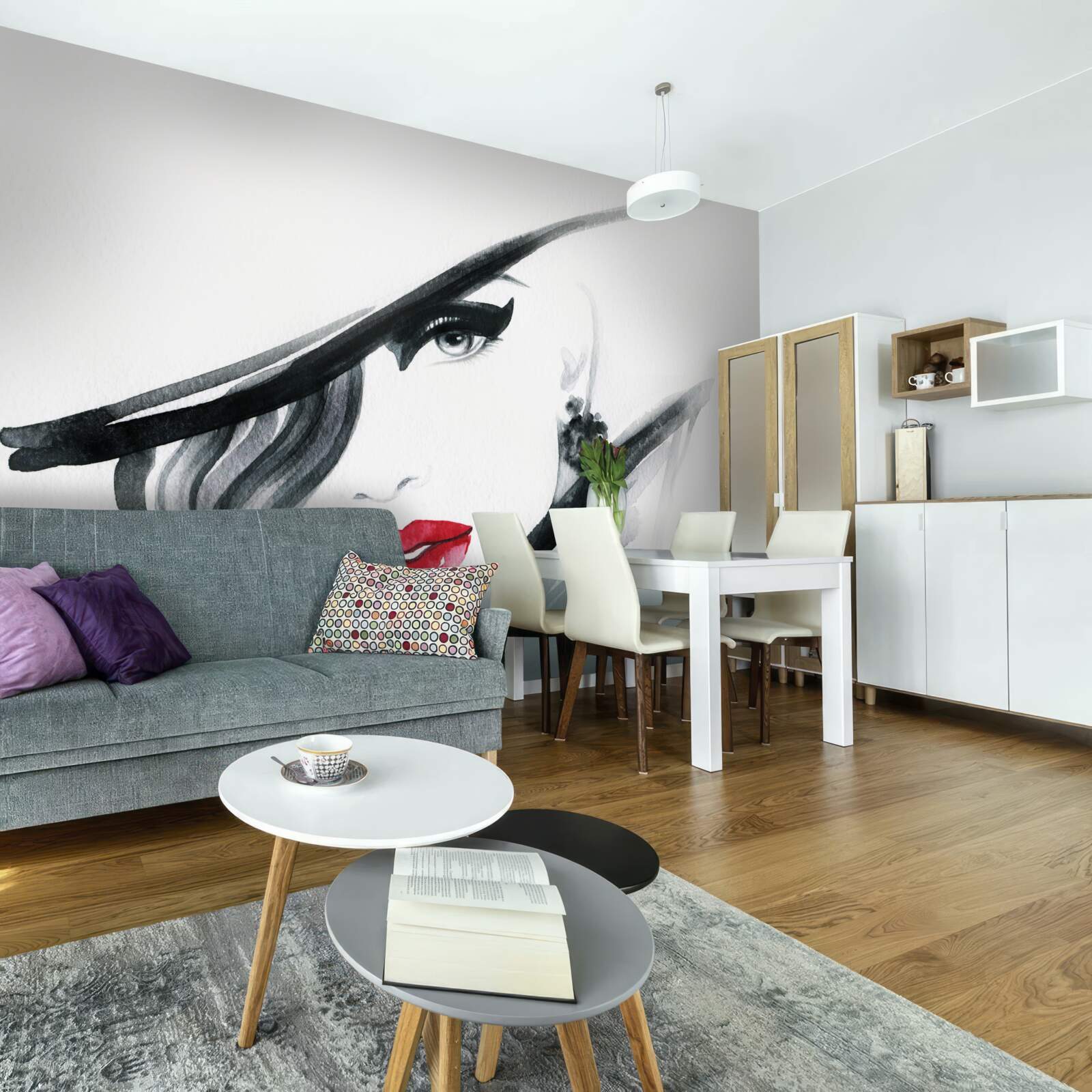 Fototapeta obraz dievčaťa s červenými perami