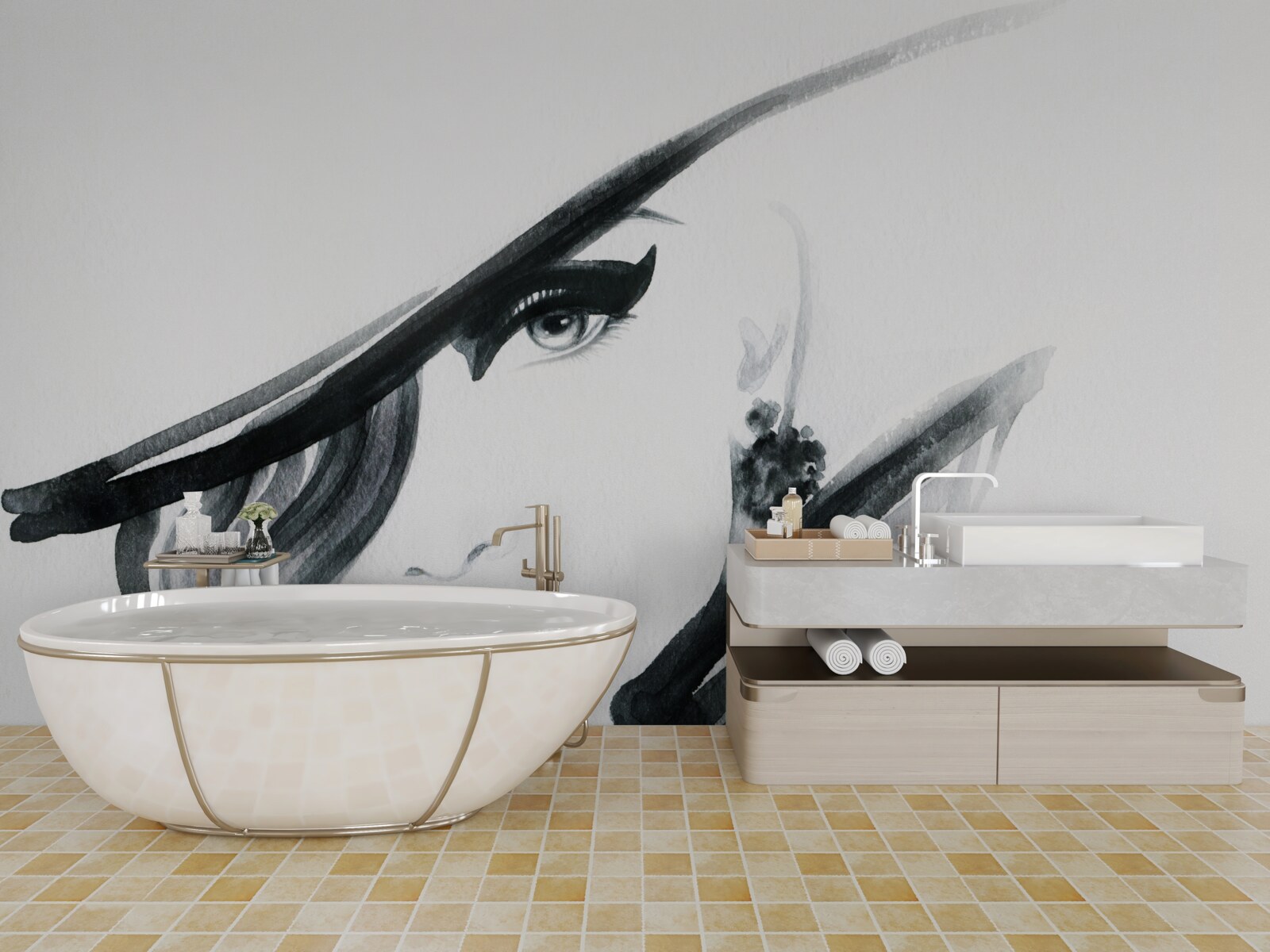 Fototapeta obraz dievčaťa s červenými perami