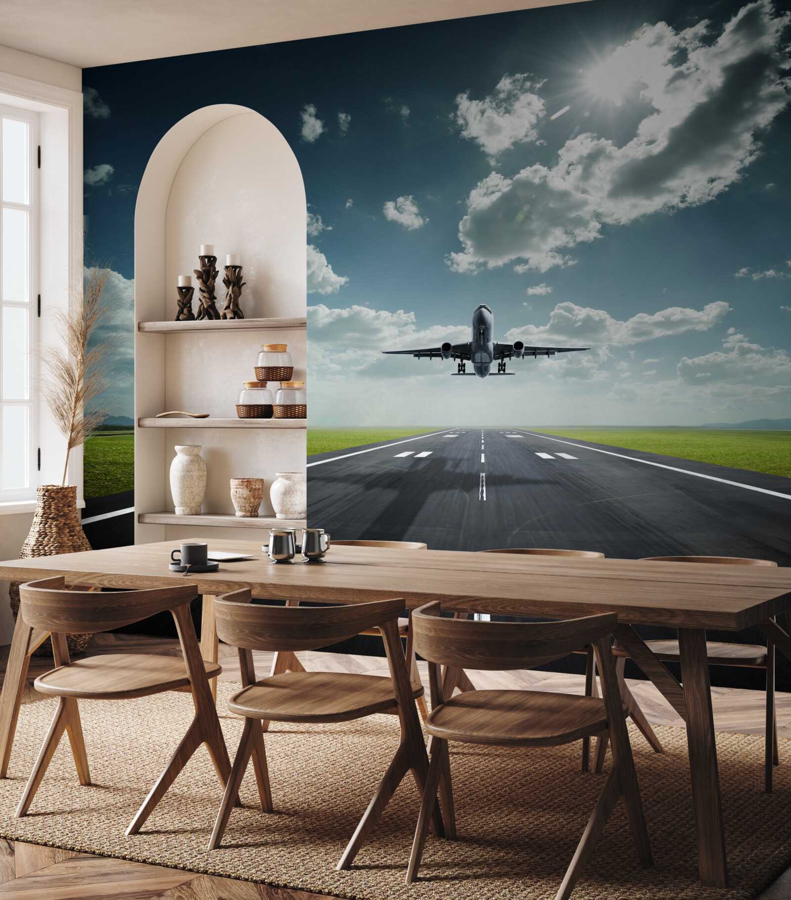 Fototapeta lietadlo štartuje z dráhy