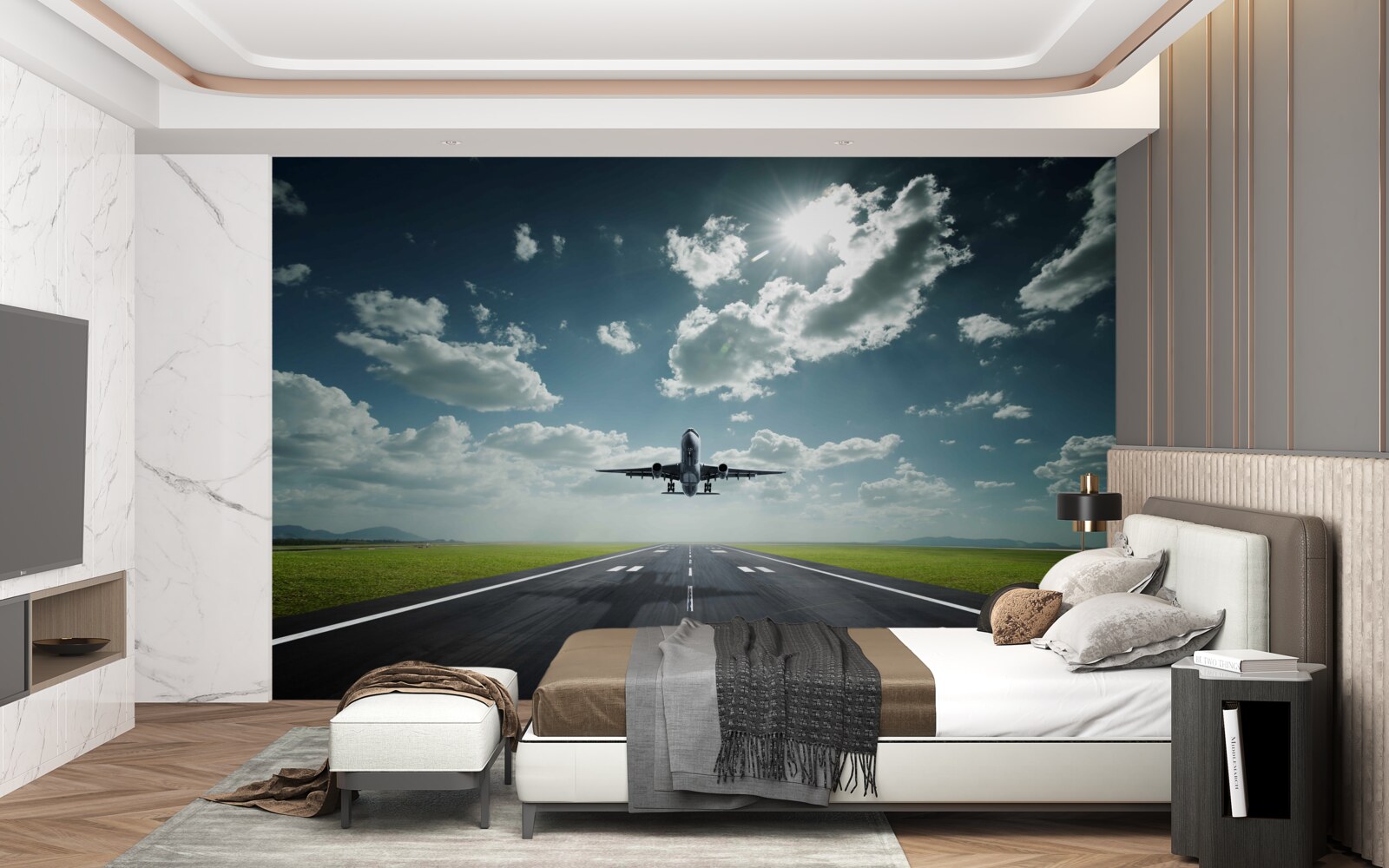 Fototapeta lietadlo štartuje z dráhy