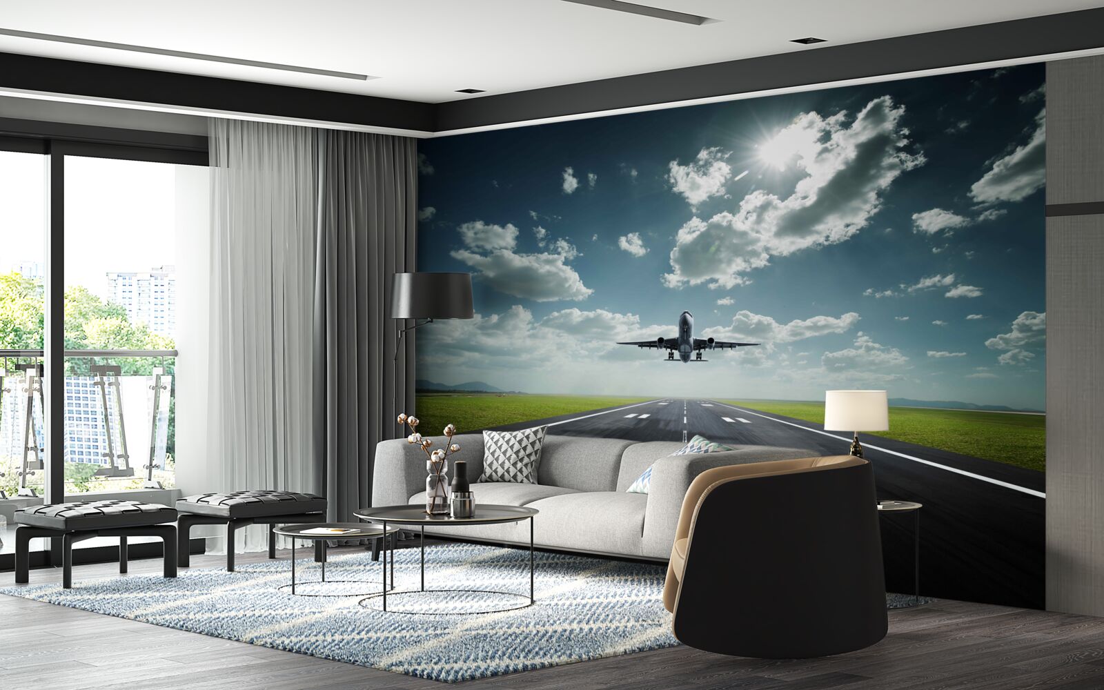 Fototapeta lietadlo štartuje z dráhy