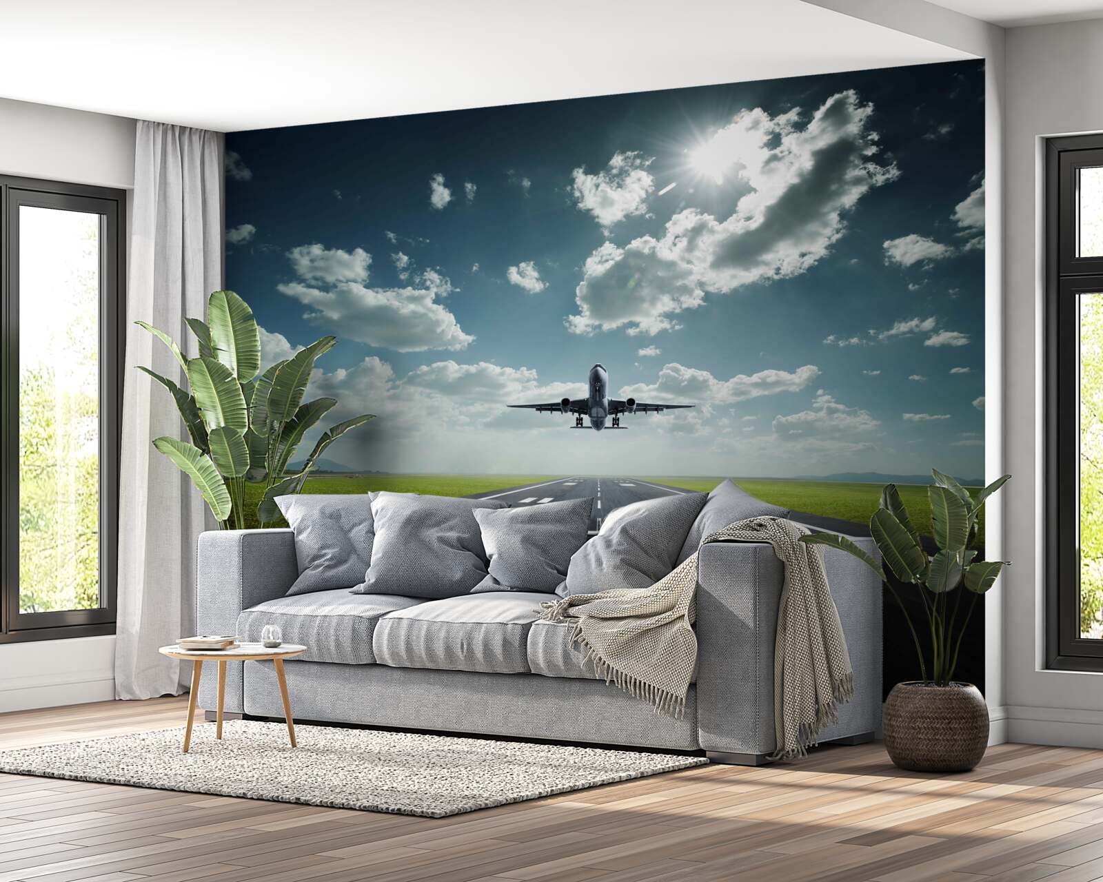 Fototapeta lietadlo štartuje z dráhy