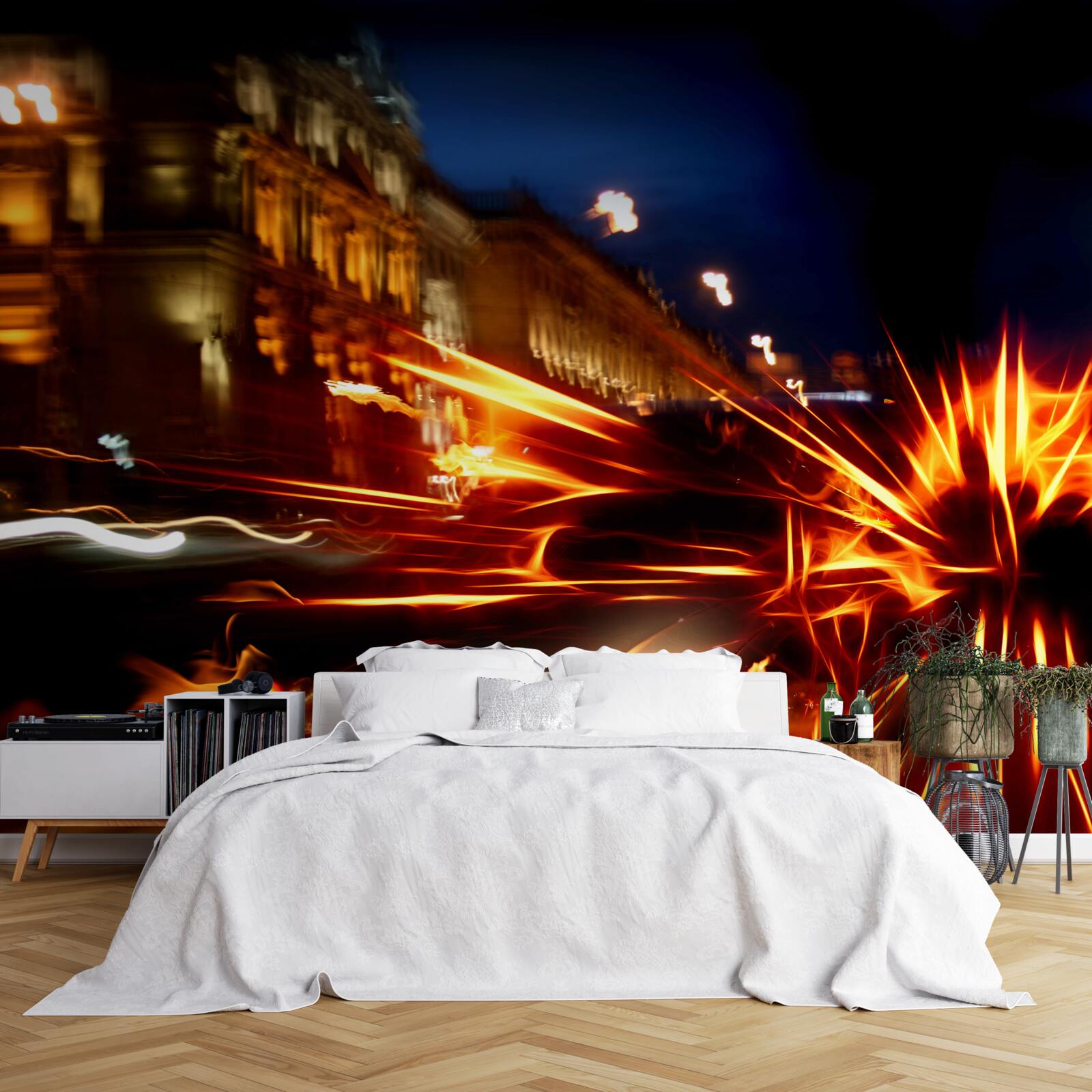 Fototapeta auto v nočnom svetle