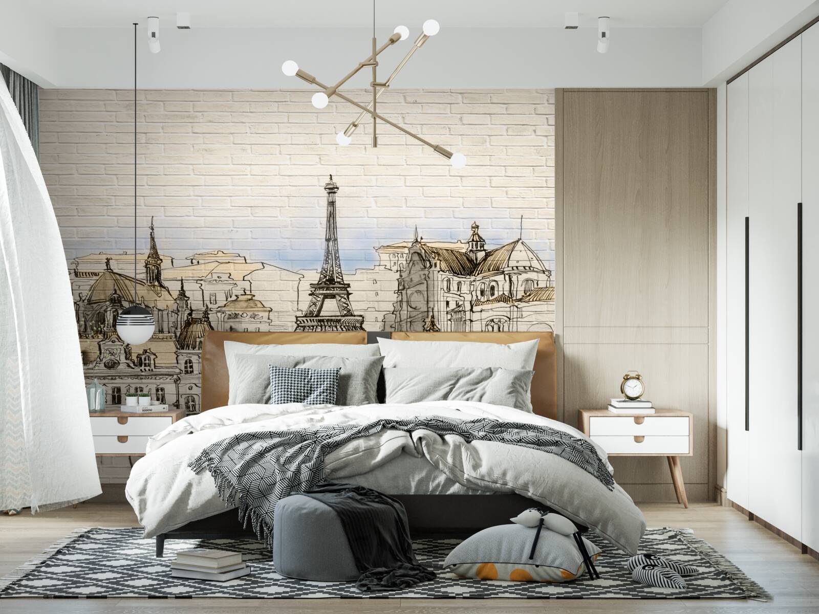 Fototapeta hlavné turistické atrakcie Paríža