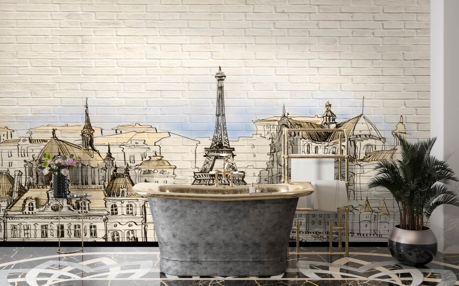 Fototapeta hlavné turistické atrakcie Paríža