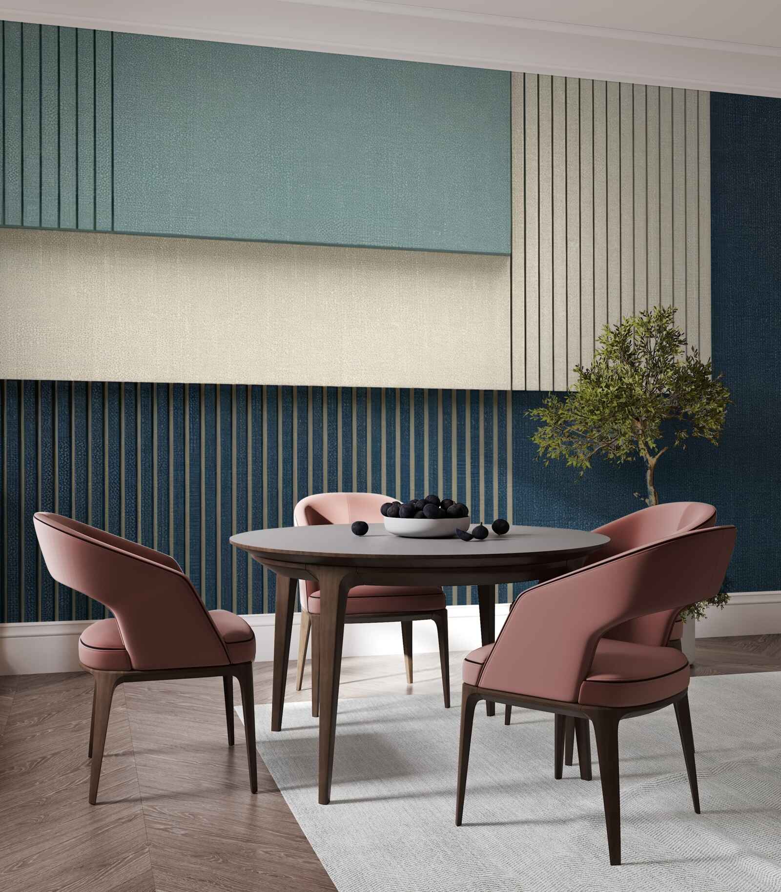 Fototapeta pozadie v modrej, béžovej a zelenej farbe