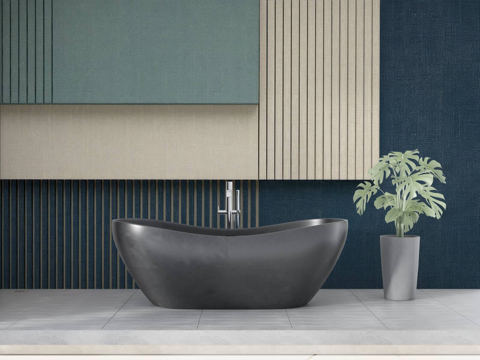 Fototapeta pozadie v modrej, béžovej a zelenej farbe