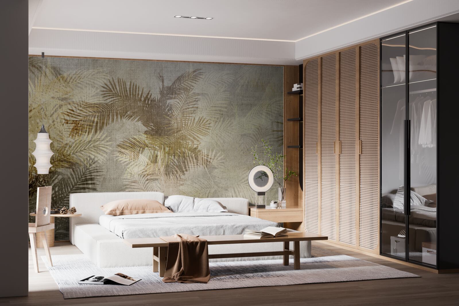 Fototapeta obrázok na pozadí s listami papradia