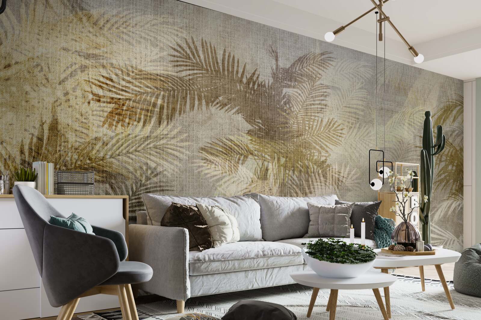 Fototapeta obrázok na pozadí s listami papradia