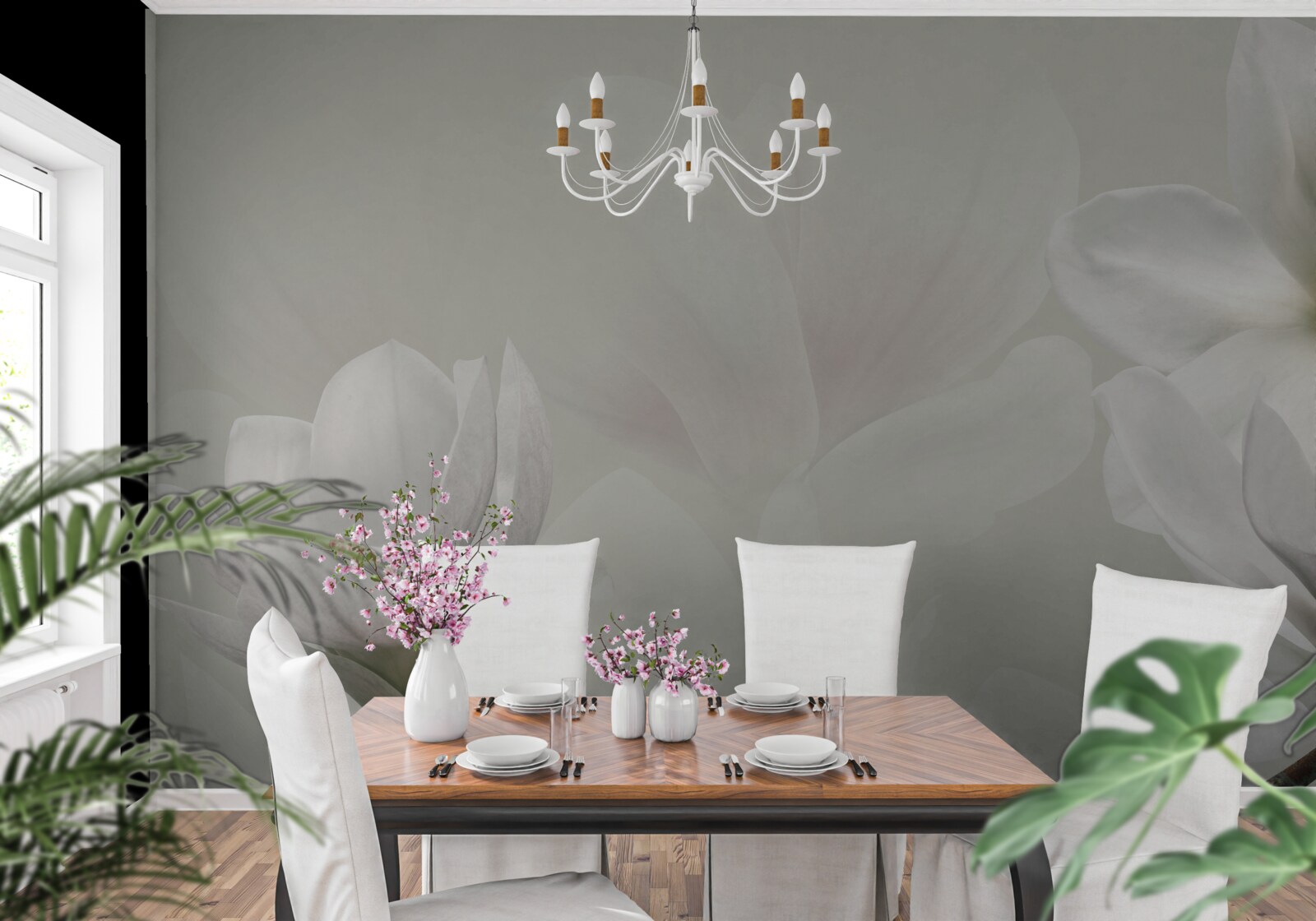 Fototapeta veľké biele kvety