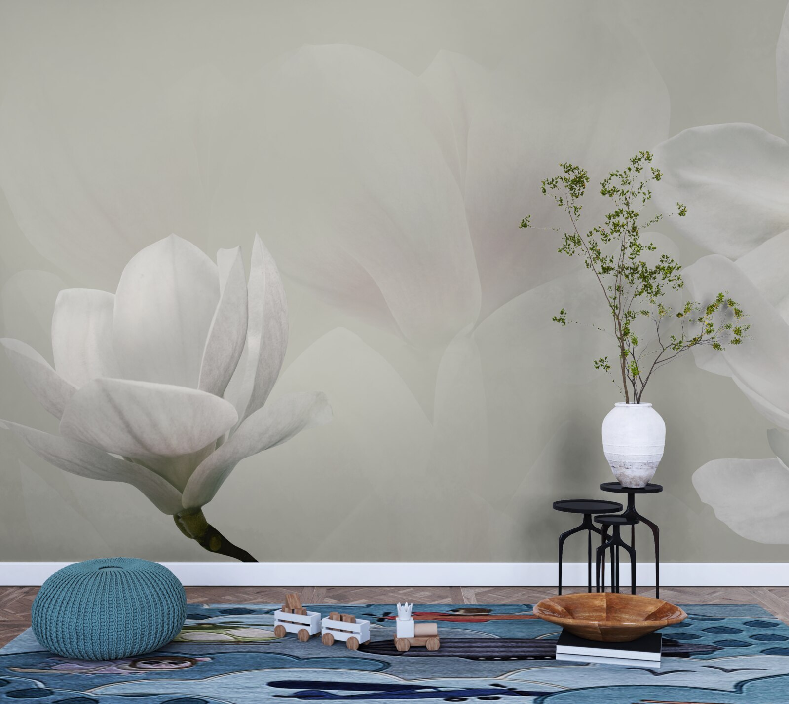 Fototapeta veľké biele kvety