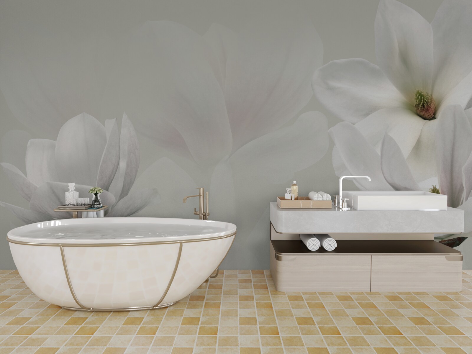 Fototapeta veľké biele kvety